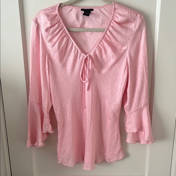 SILKLAND powder Pink 3/4 bell ruffle Sleeve Blouse M coquette fairy roma… - Picture 1 of 9